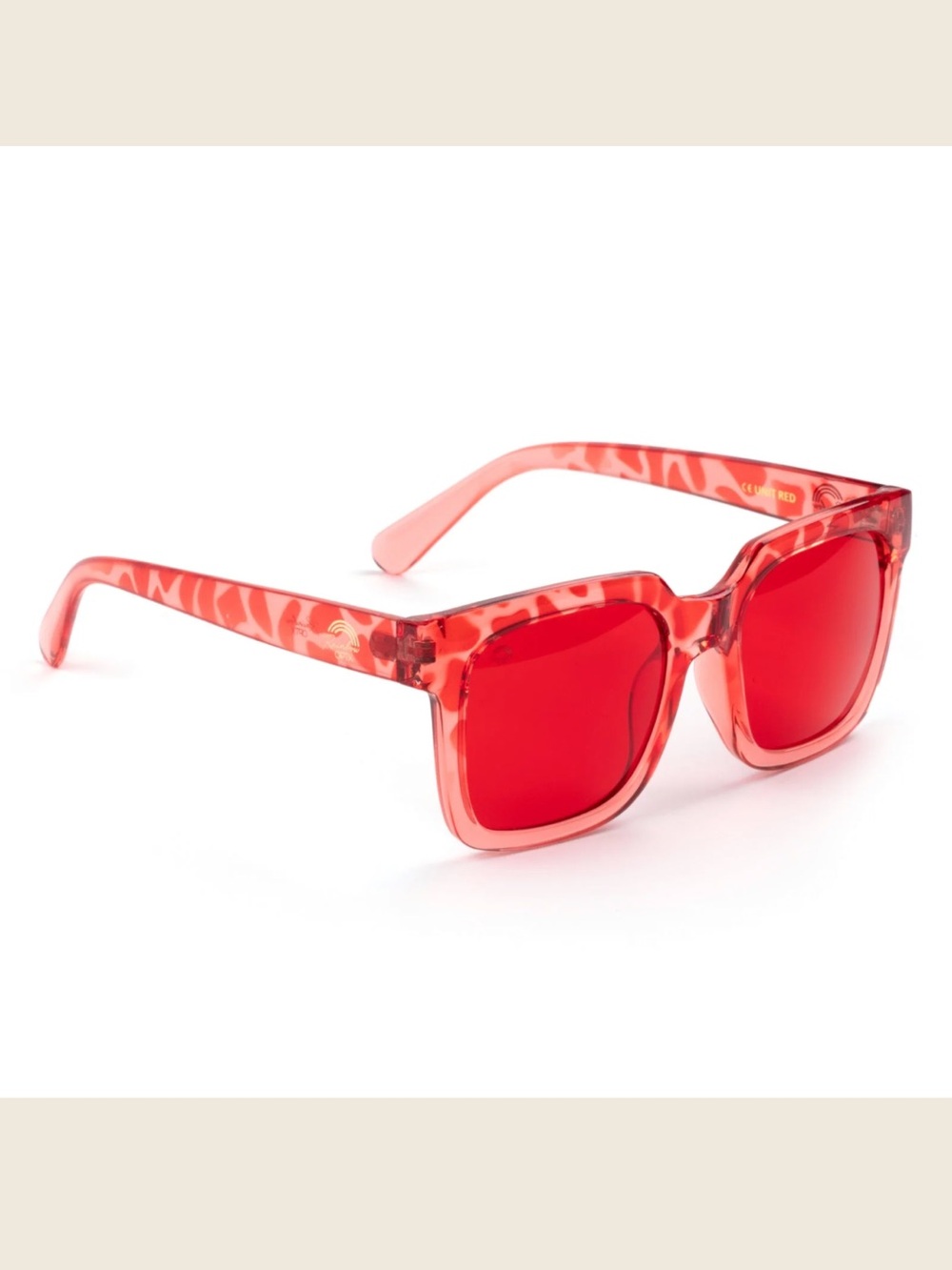 NWT The Unit -Vitality Red Square-Frame Sunglasses - RainbowOptix brand